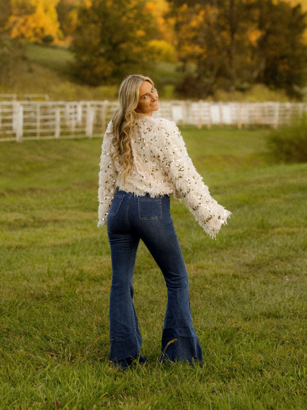 Fiona High Waisted Bell Bottom Flare Jeans - Medium Wash Denim