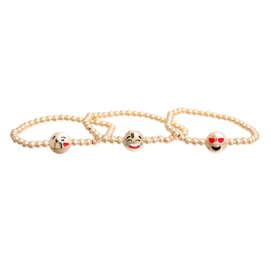 Stretch Gold Emoji Bracelets Trendy Fashion Jewelry Accessories