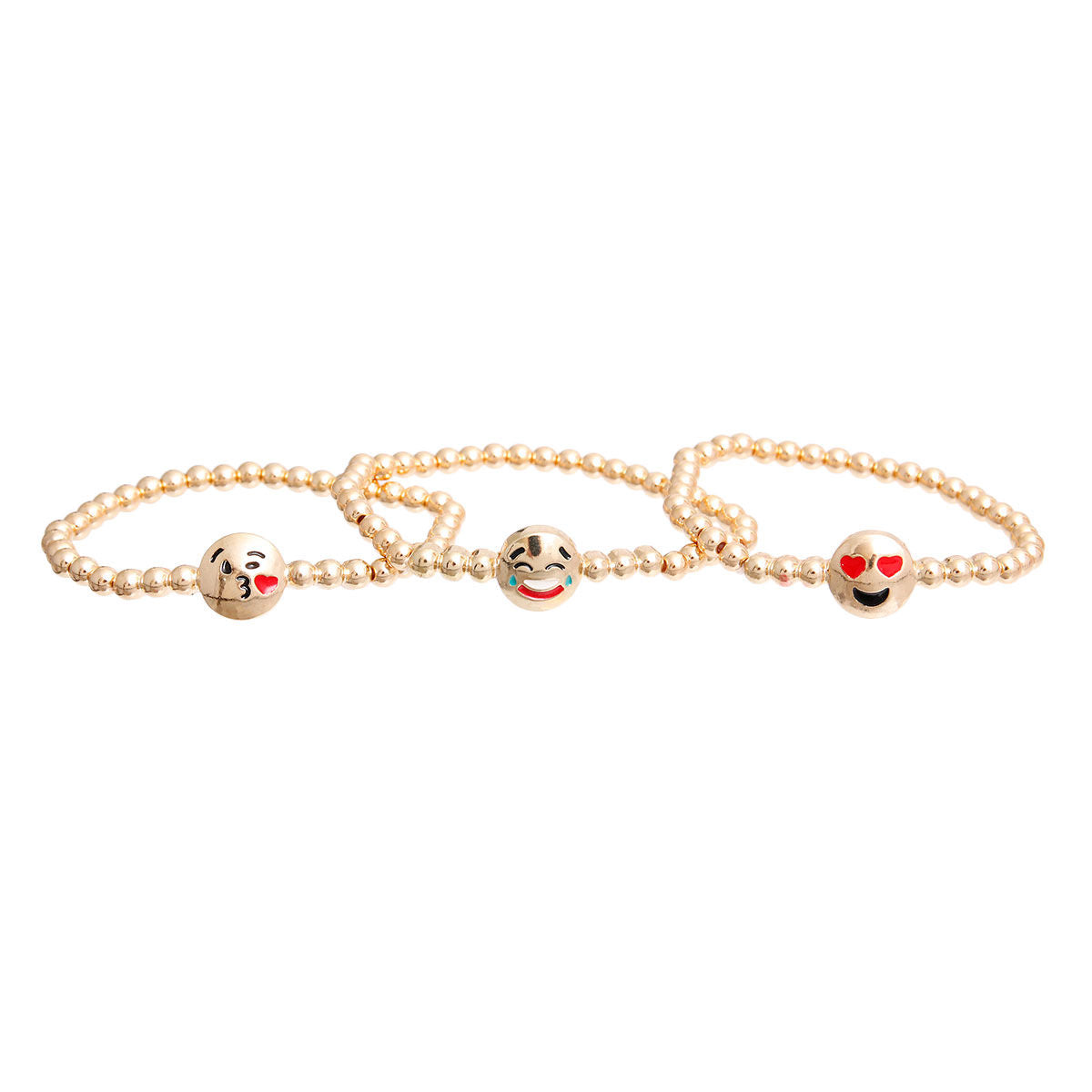 Stretch Gold Emoji Bracelets Trendy Fashion Jewelry Accessories