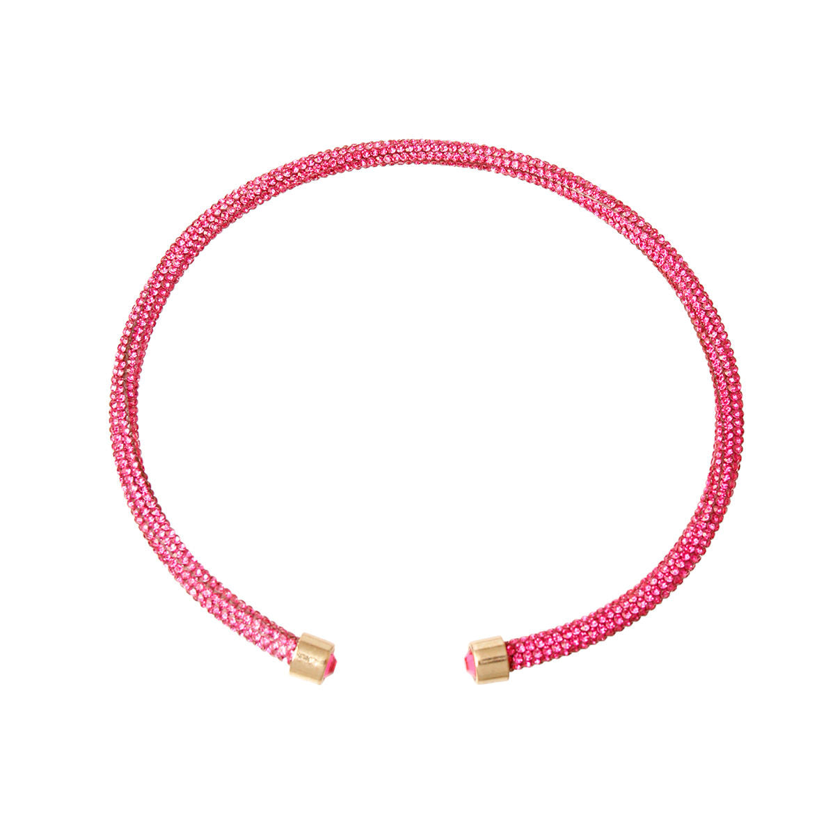 Statement Rhinestone Wrap Choker Necklace Pink Stylish Fashion Jewelry