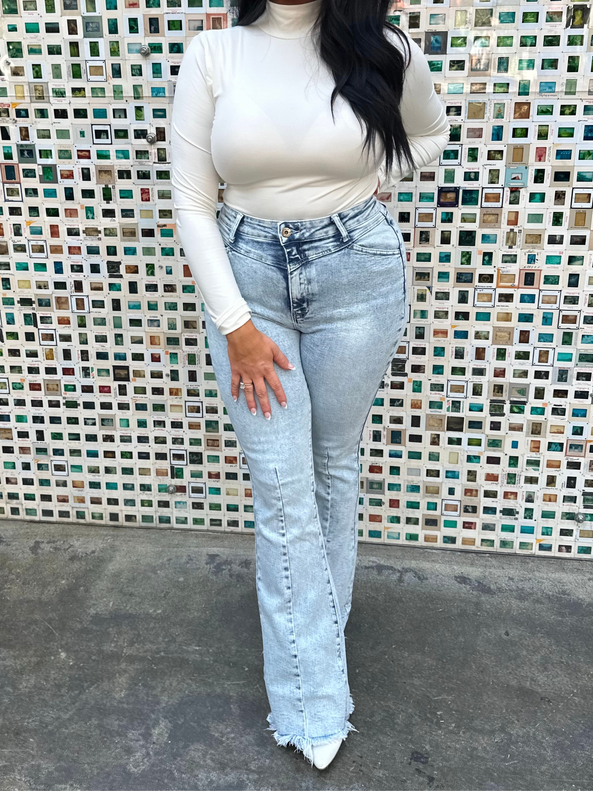 Keep Up Flare Acid/Dark Wash Jeans