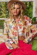 Floral Print Button Down Long Sleeve Shirt
