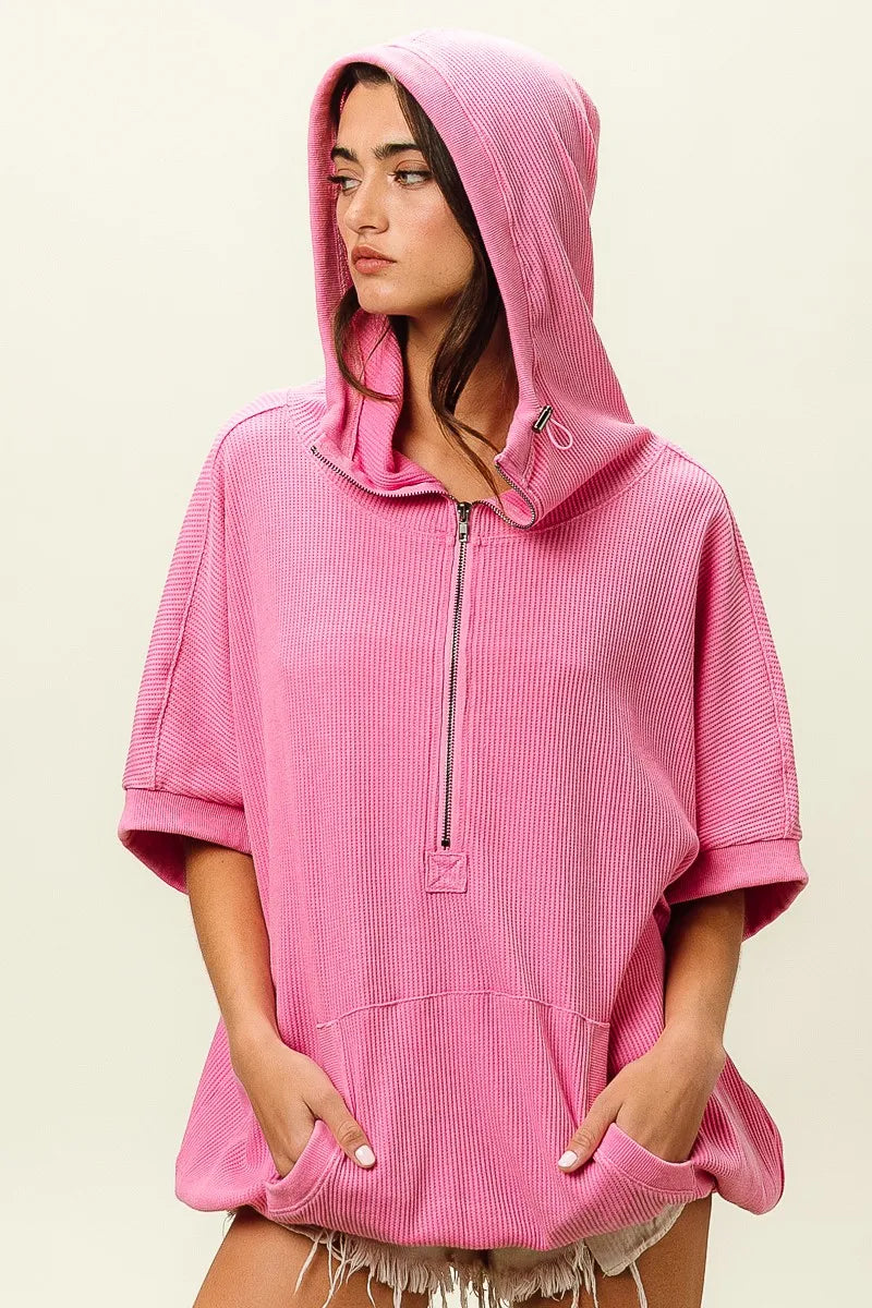 Vintage Washed Waffle Thermal Hoodie