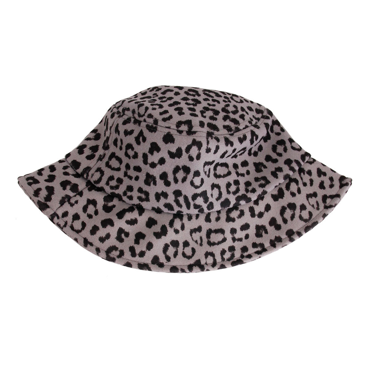 Bucket Hat Gray Leopard Print Trendy Casual Fashion Accessory