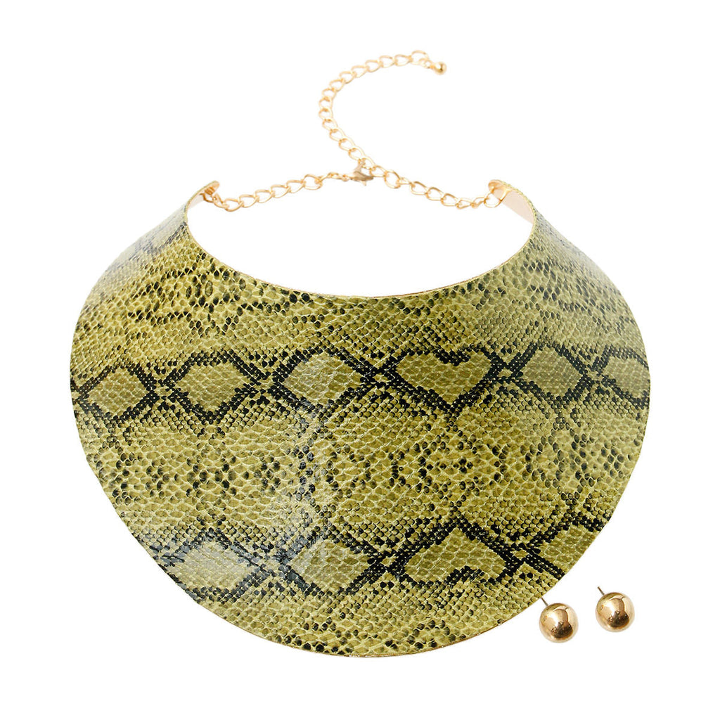 Choker Set Snake Print Collar Stylish Statement Jewelry Accessory