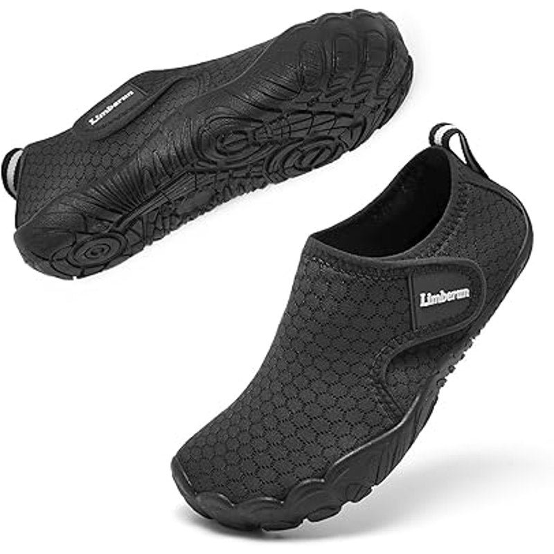 Limberun Big Kids Size 12 Black Hook Loop Slip On Quick Dry Water Swim Shoes