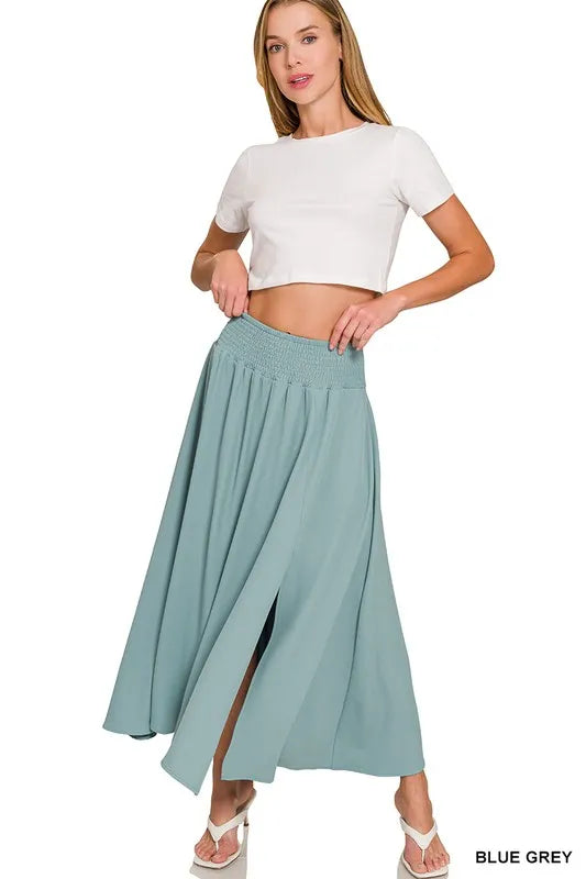 Heavy Woven Span Crop Tee & Skirt Set