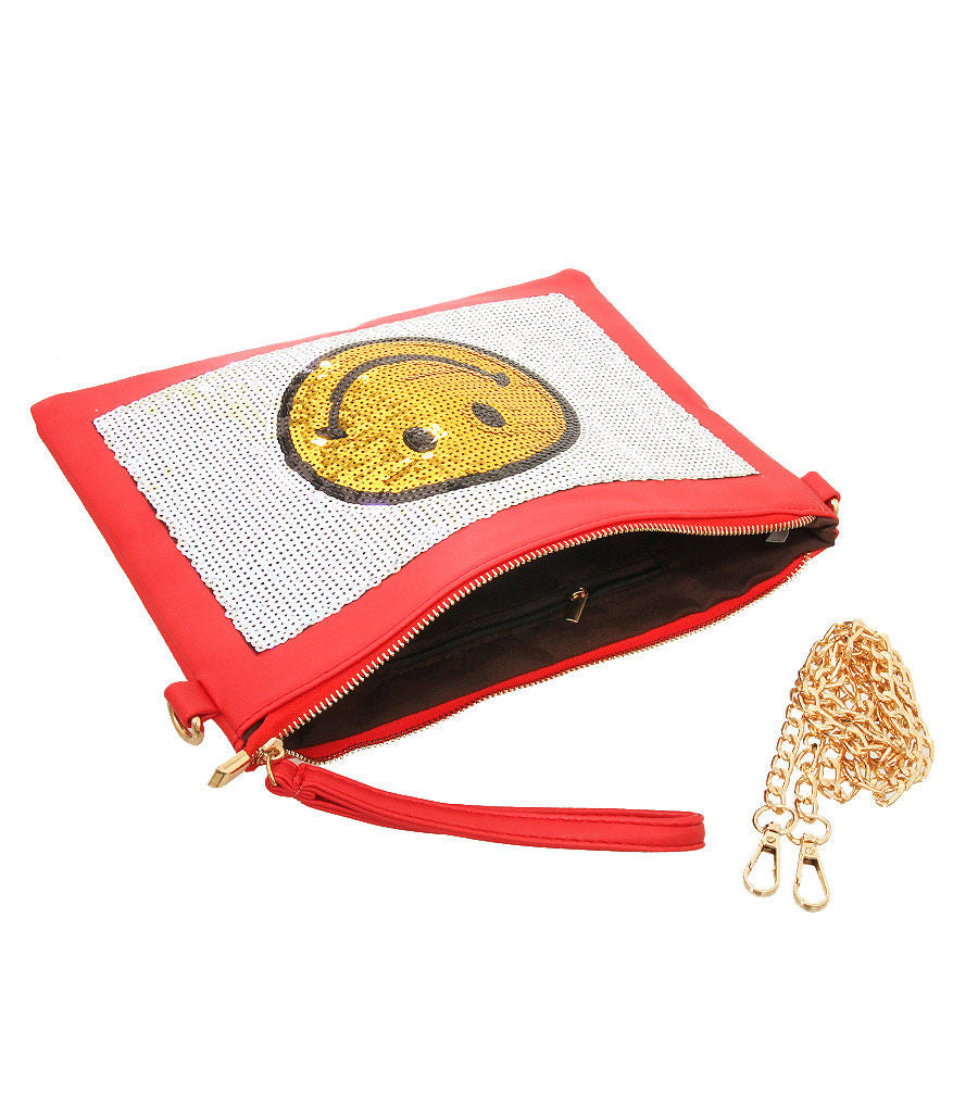 Fashion Handbag Red Sequin Clutch Stylish Statement Accessory