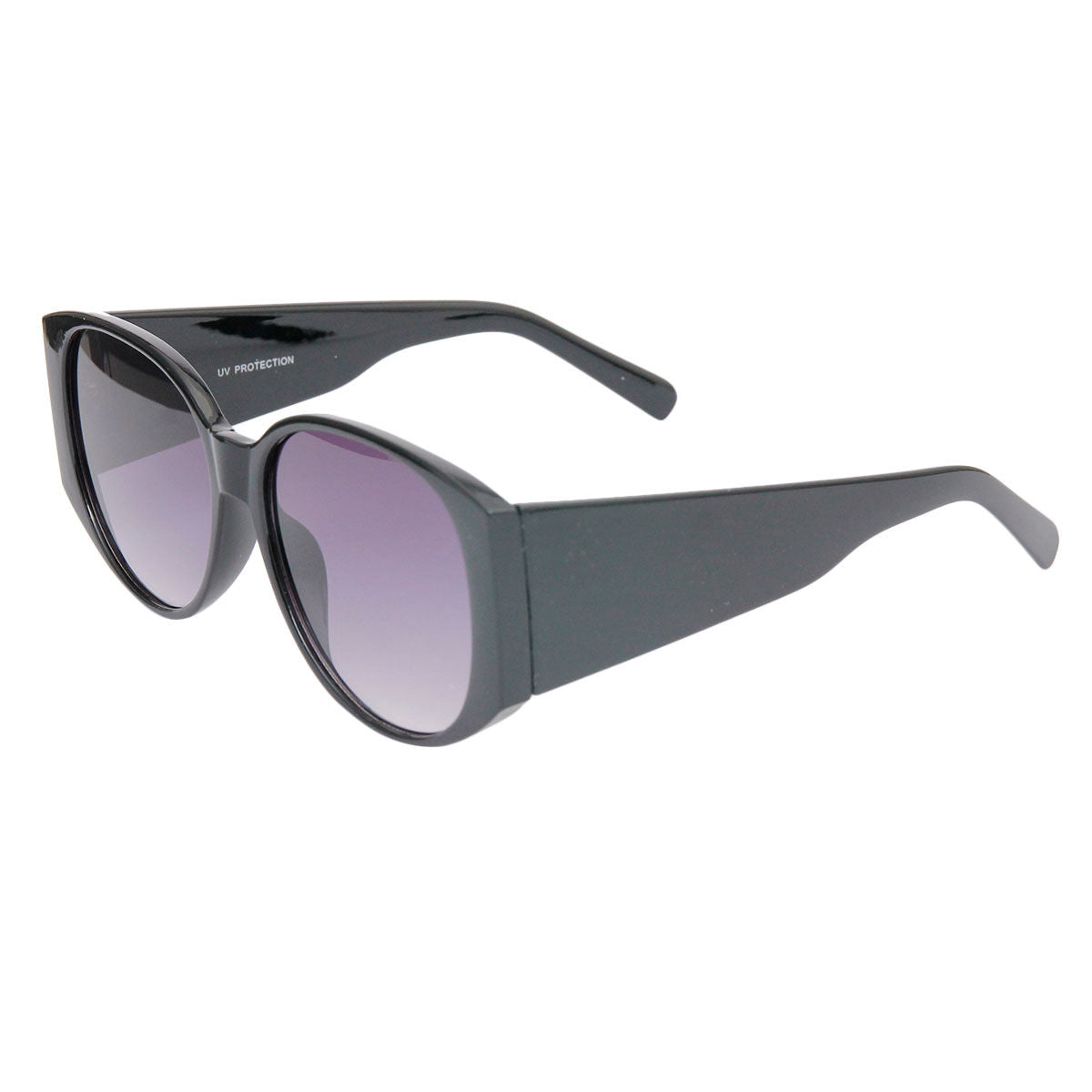 Sunglasses Black Rounded Wide Arm Stylish Fashion Accessory
