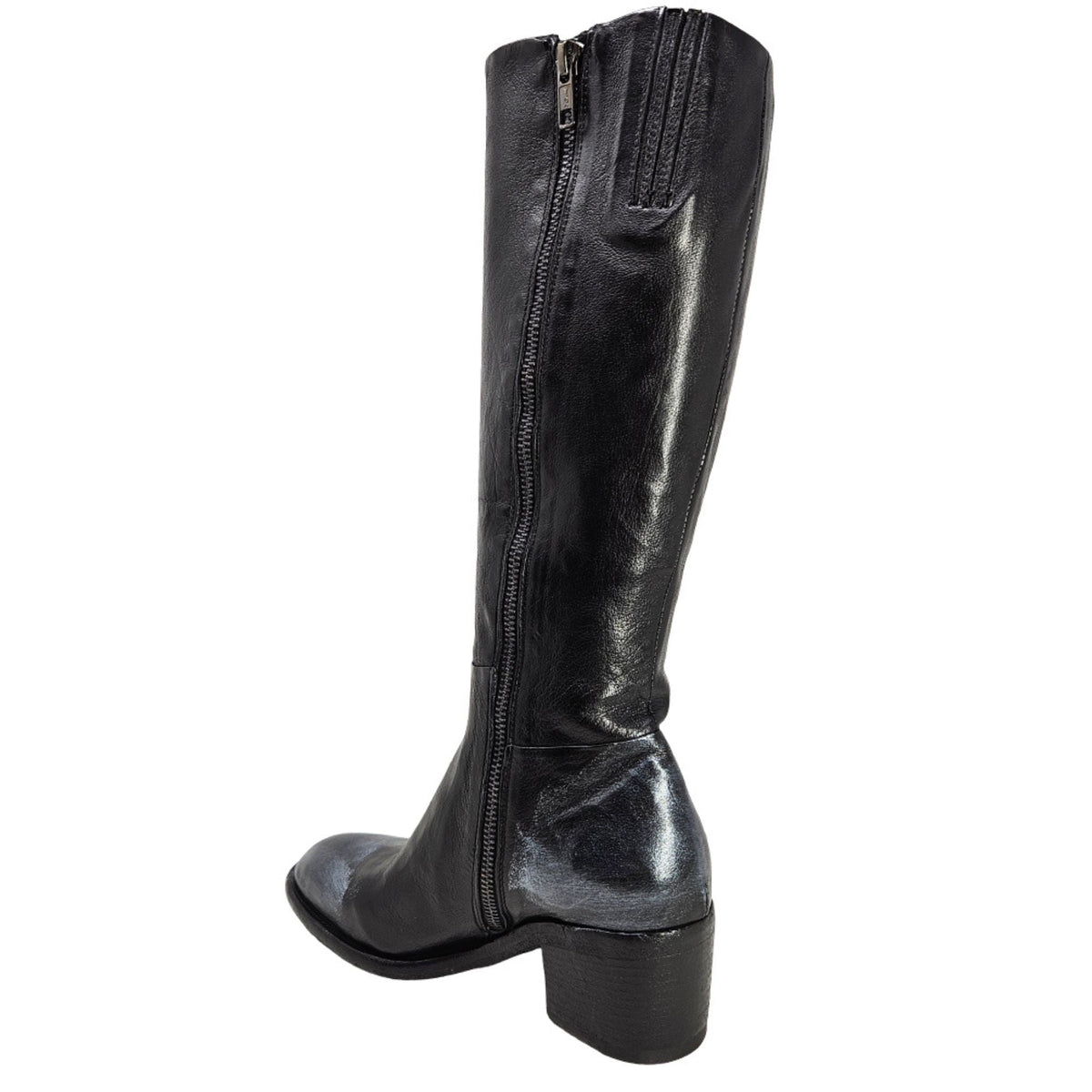 Black Tall Hand Rubbed Lock Boot
