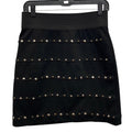 Allen B by Allen Schwarz Womens Medium Short Gold Studded Stretchy Pencil Skirt