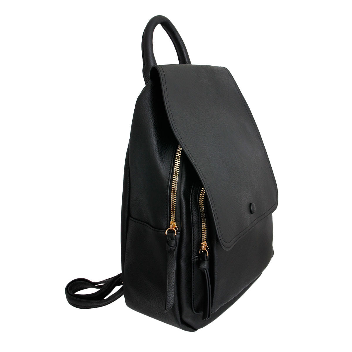 Convertible Black Flap Backpack Bag – Stylish Fashion Accessory