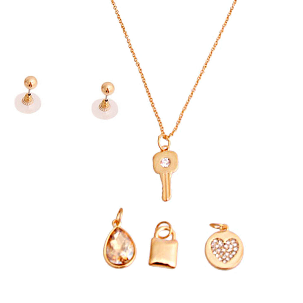 Charm Necklace Gold Interchangeable Stylish Love Pendant