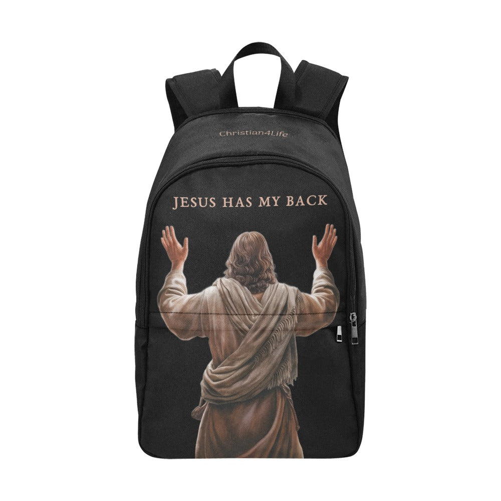 "Jesus Has My Back" Christian Backpack- with Bible Quotes