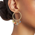 Gold Star Charm Hoop Earrings Stylish Fashion Jewelry