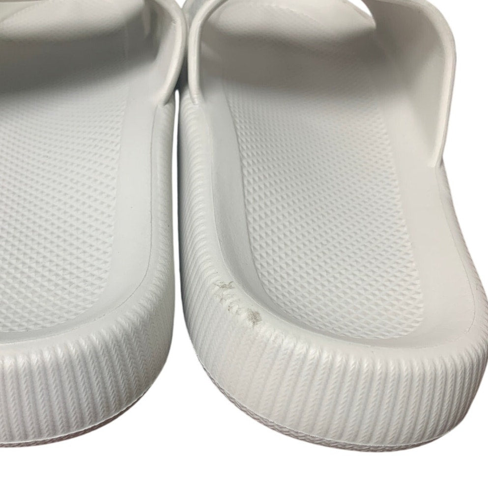 New Womens Size 8 Gray Arch Support Slide On Wide Strap Sandals Flip Flops Shoes
