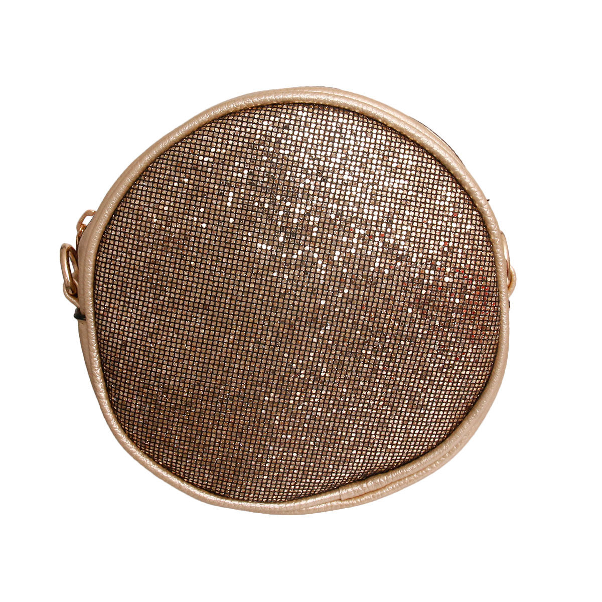 Fashion Crossbody Fanny Pack Gold Glitter Circle Stylish Accessory