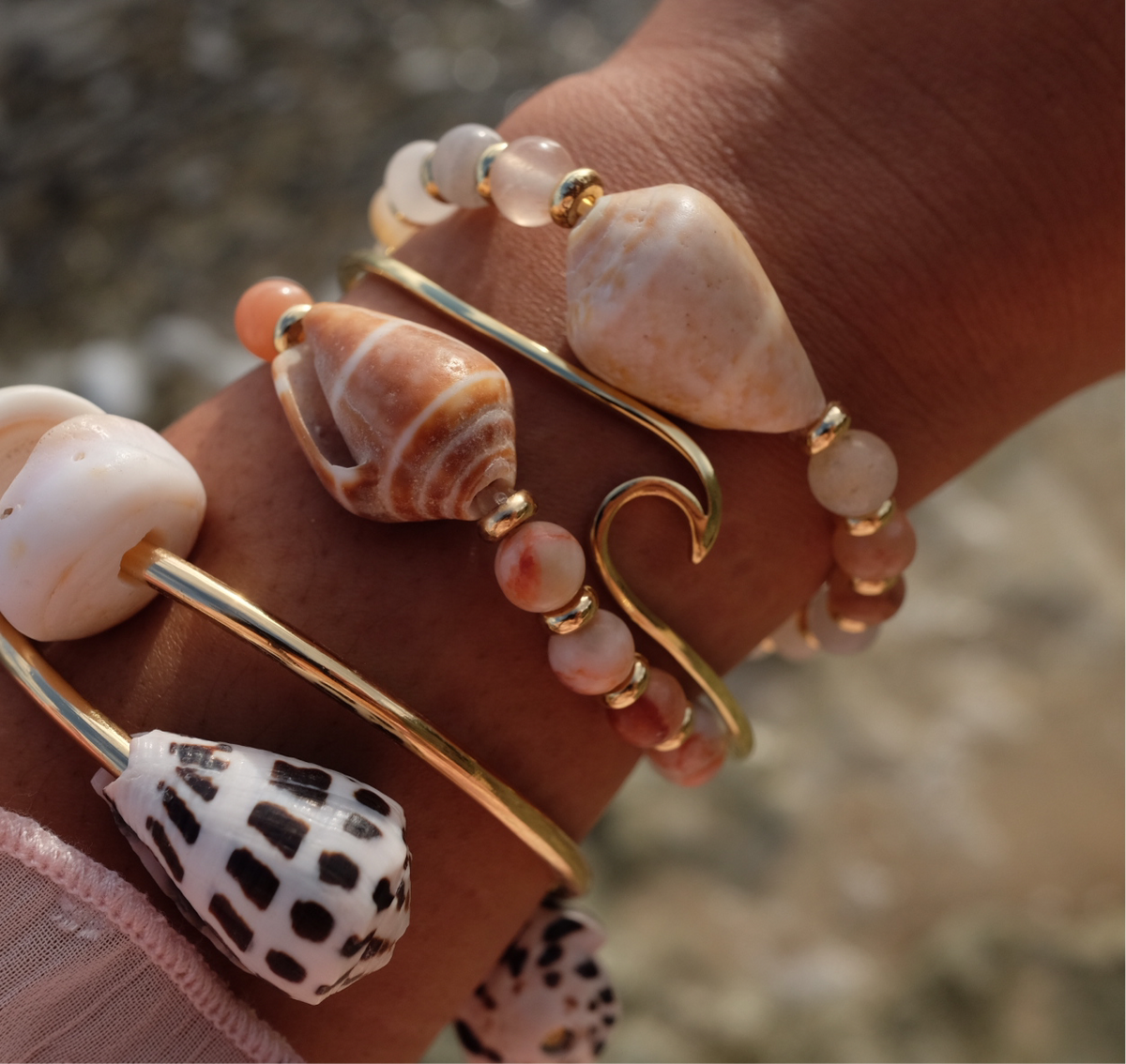 Grounding Stone Ocean Bracelet (Red Jasper) or Vitality Stone Ocean Bracelet (Pink Aventurine)