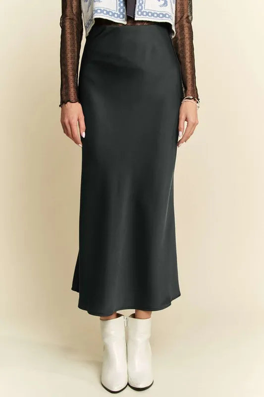 Davi & Dani High Waist Midi Skirt