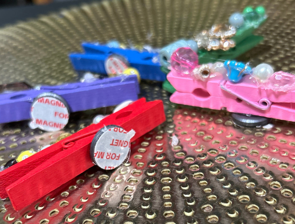 Colorful Decorated Clothespins with Magnet