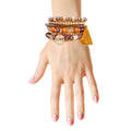 Bracelet Set 6 Pcs Brown Glass Stylish Layered Jewelry