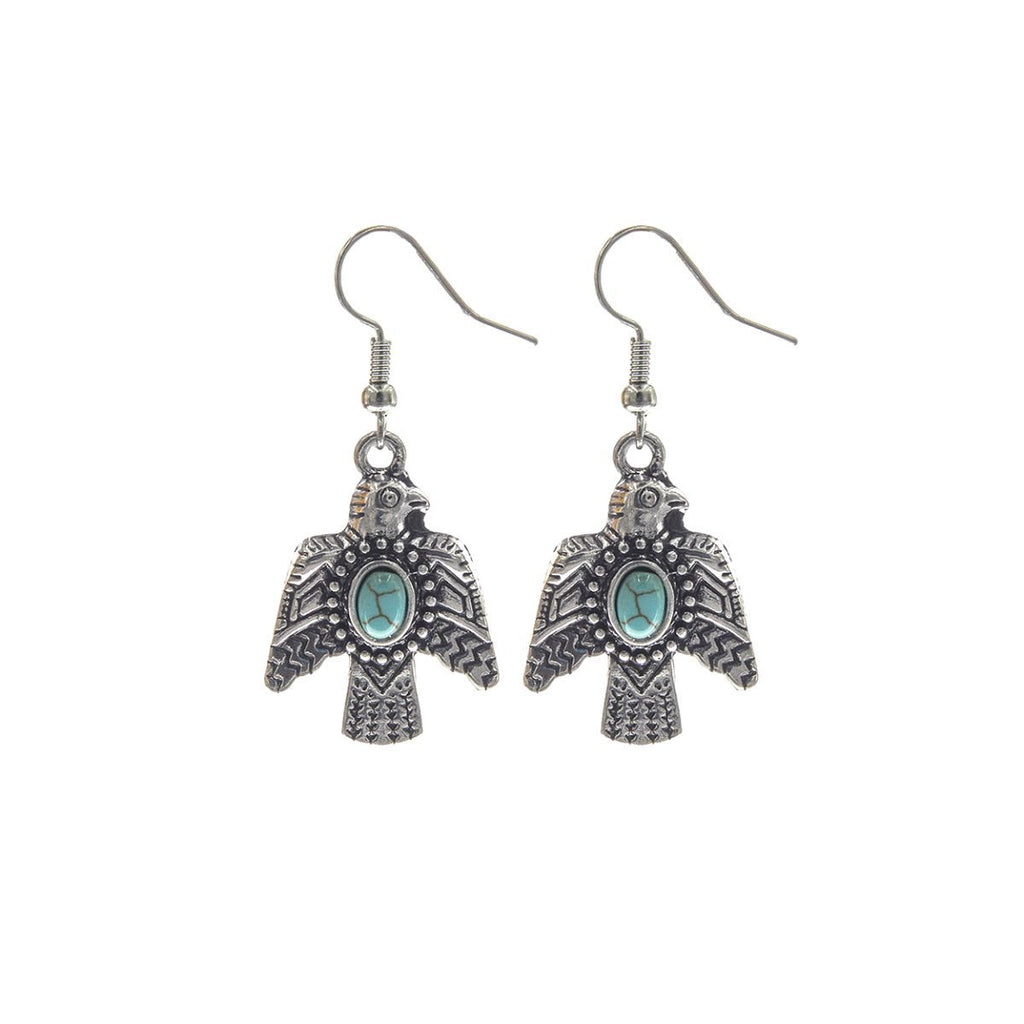 Statement Burnished Silver Thunderbird Earrings Stylish Fashion Jewelry