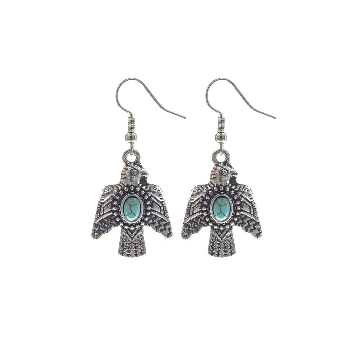 Statement Burnished Silver Thunderbird Earrings Stylish Fashion Jewelry