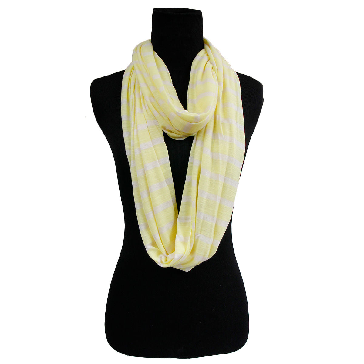 Infinity Scarf Yellow Striped Casual Chic Accessory