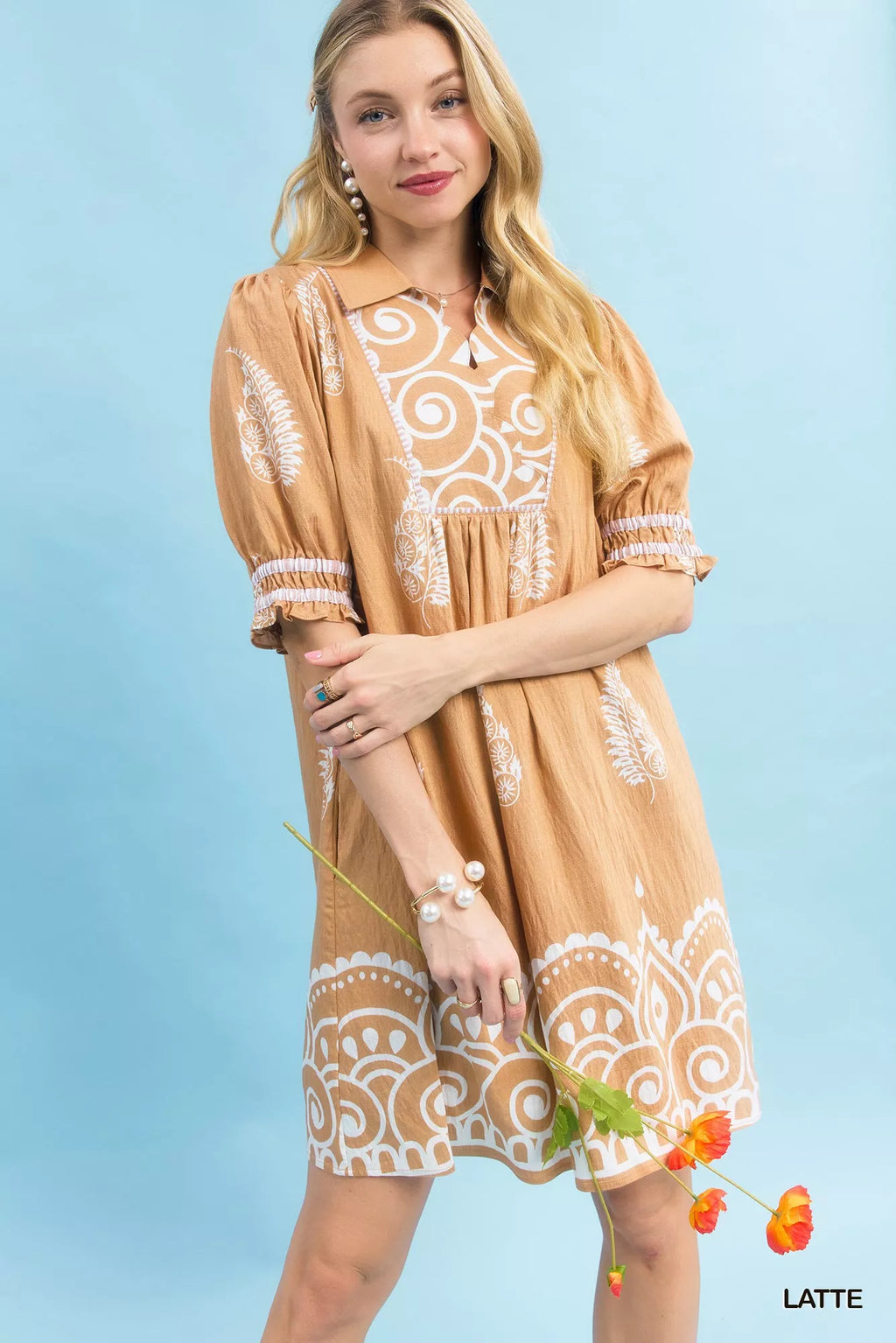 Paisley Mandala Print Babydoll Dress