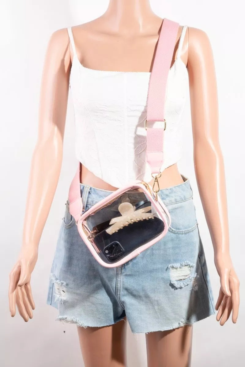PVC Clear Rectangular Crossbody Bag