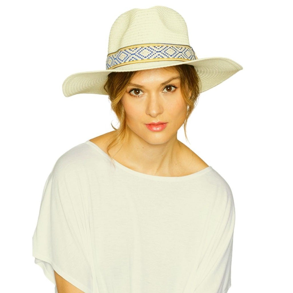 Straw Fedora Hat Ivory Panama Stylish Chic Accessory