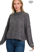 Brushed Melange Hacci Cropped Sweater