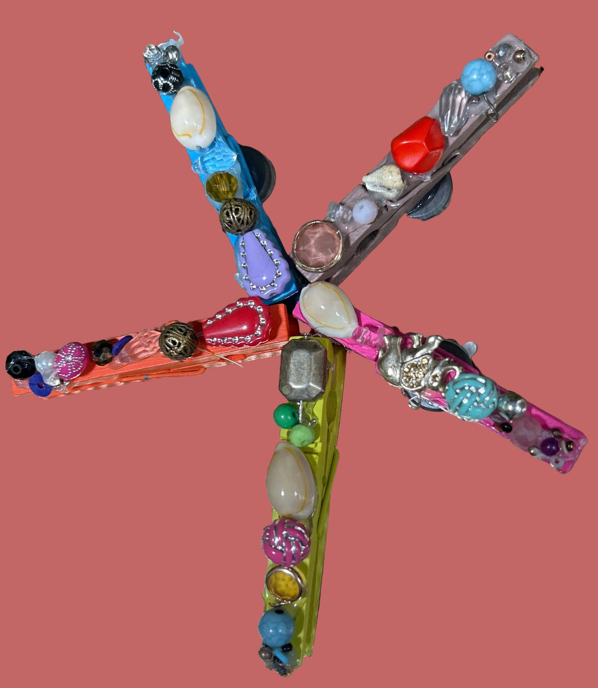 Handcrafted Colorful Clothes Pins with Magnet
