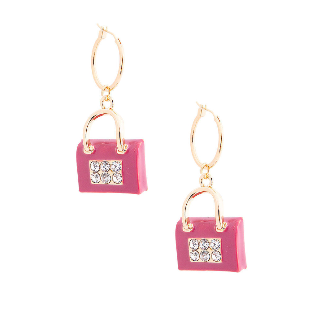 Fashion Hoop Earrings Pink Boutique Stylish Statement Jewelry