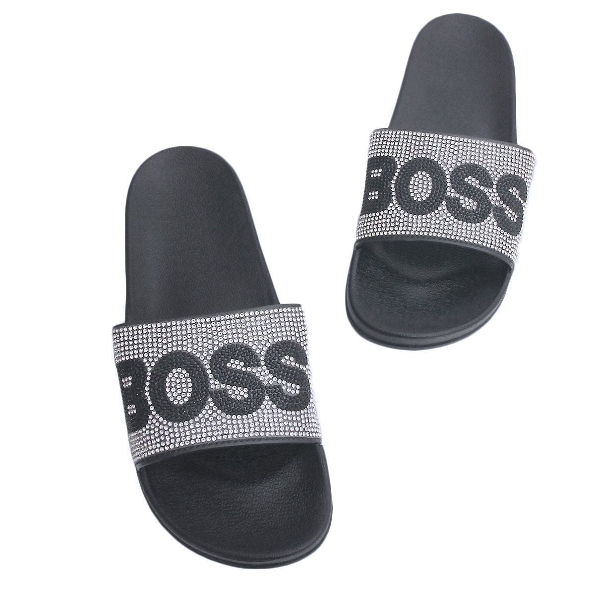 Slides Size 12 Silver Black Stylish Casual Footwear