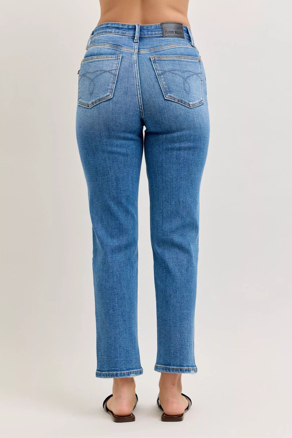High-Waisted Straight-Leg Jeans