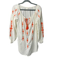 H&M Womens Size 4 Embroidery Geometric Floral Sheer Long Sleeve Boho Tunic Dress