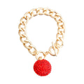 Bracelet Red Pave Ball Toggle Stylish Statement Jewelry Accessory