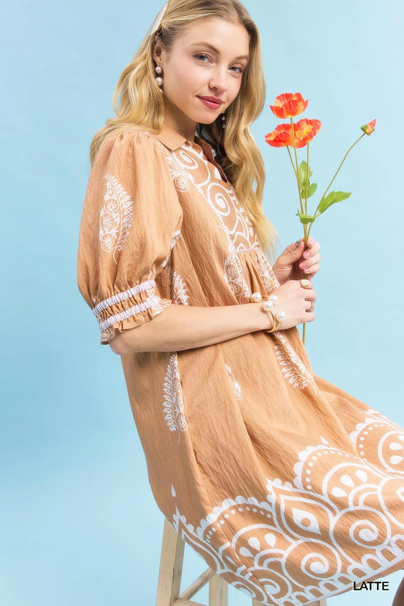 Paisley Mandala Print Babydoll Dress