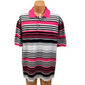 Brooklyn State Mens 3XL Multi Stripe PolyCotton Short Sleeve Collared Polo Shirt