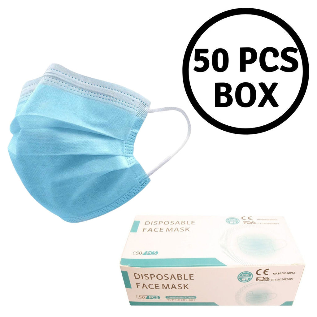 Face Masks 50 Pcs Triple Filtration Stylish Protective Masks