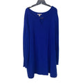 Dana Buchman Womens Plus Size 2X Long Sleeve KeyHole Textured Stripe Sweater Top