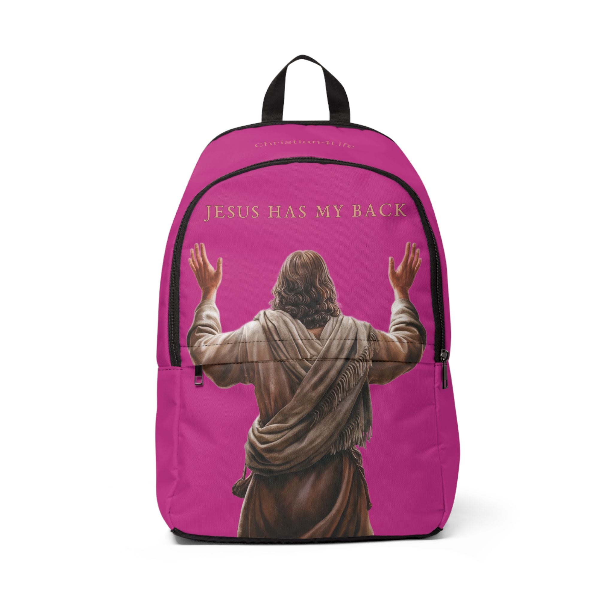 "Jesus Has My Back" Christian Backpack (Choose Pink Shade)