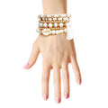 Bracelet Set 6 Pcs White Glass Stylish Layered Jewelry