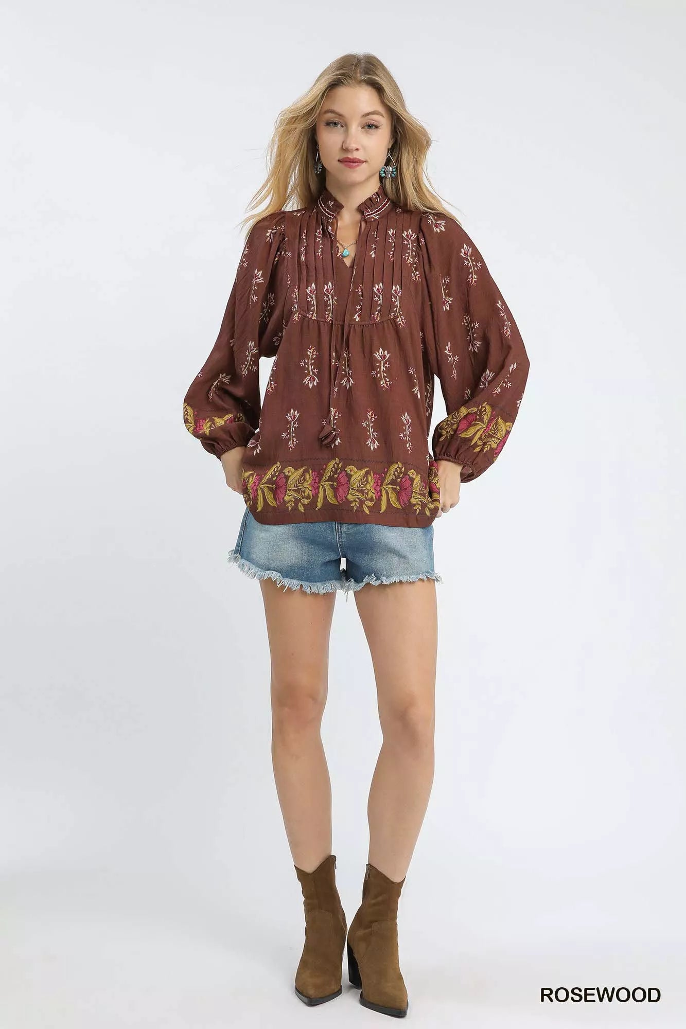 Floral Boho Peasant Blouse