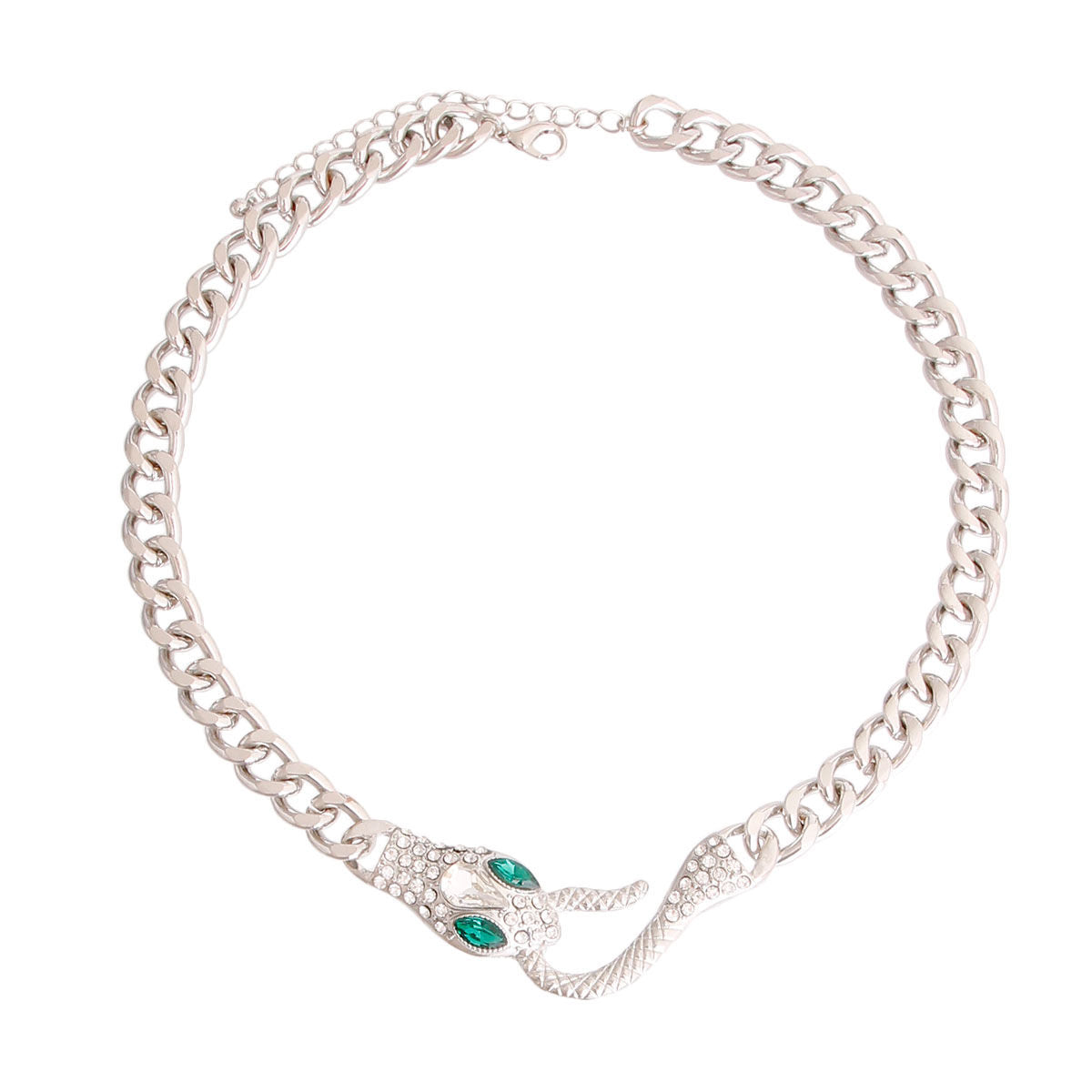 Silver Chain Necklace Serpentine Splendor Stylish Statement Jewelry