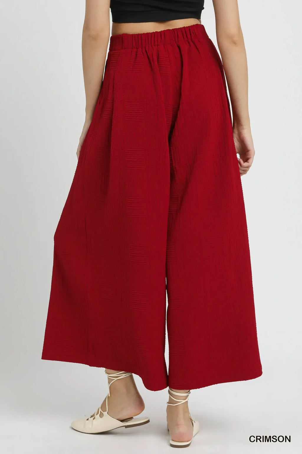 Elastic Waist Wide Leg Pants