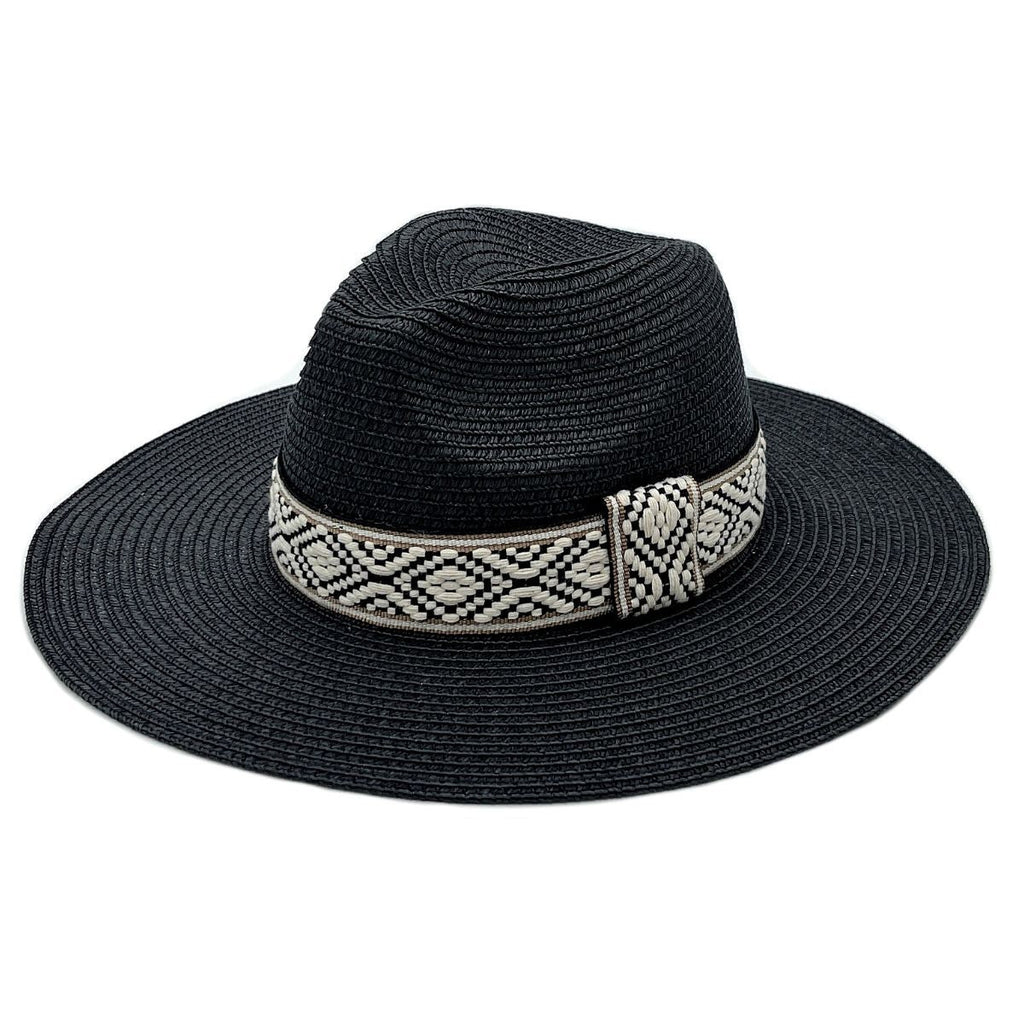 Fedora Hat Black Straw Panama Stylish Casual Accessory