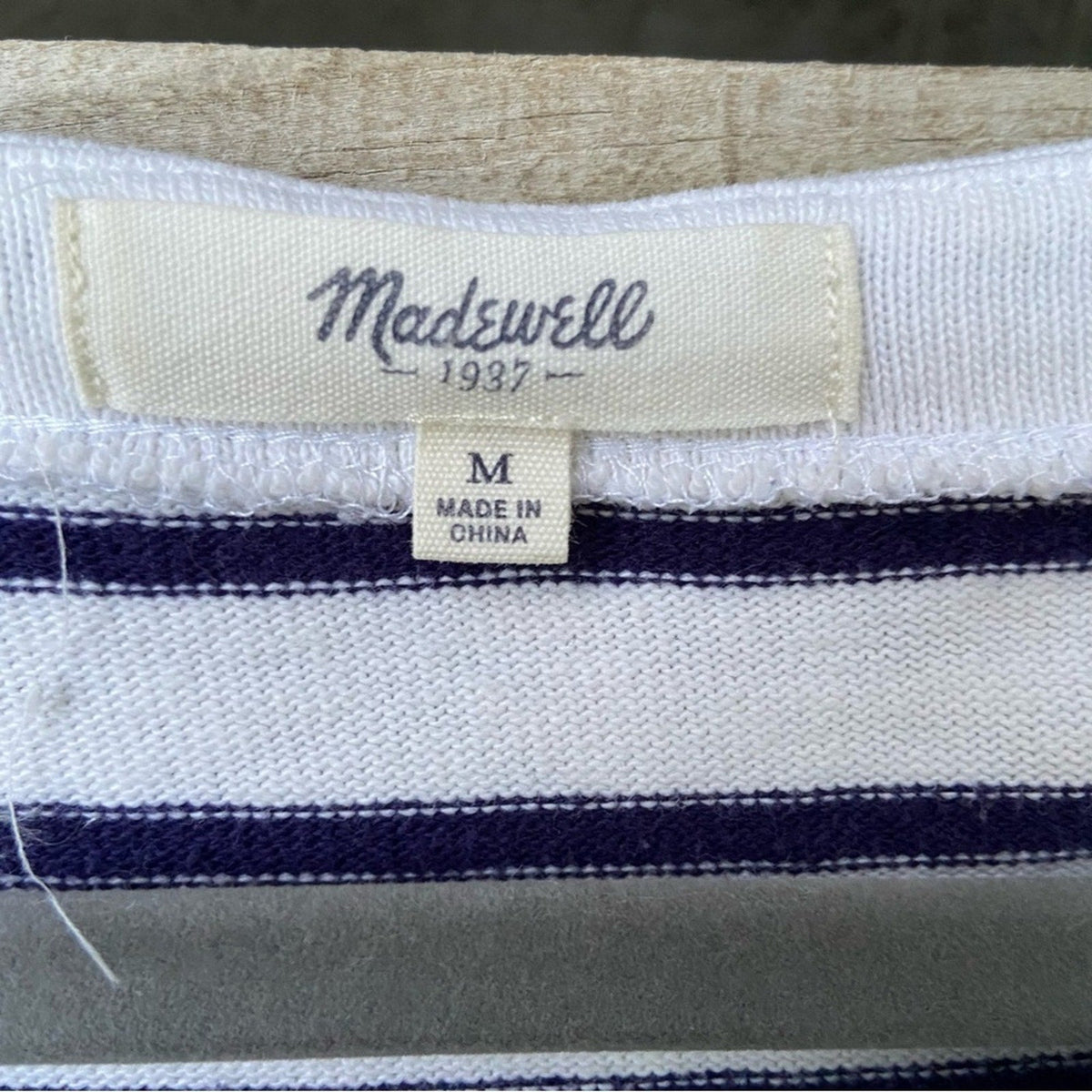 Madewell Womens Medium 100% Cotton Short Sleeve Crew Neck Striped T-Shirt Dress