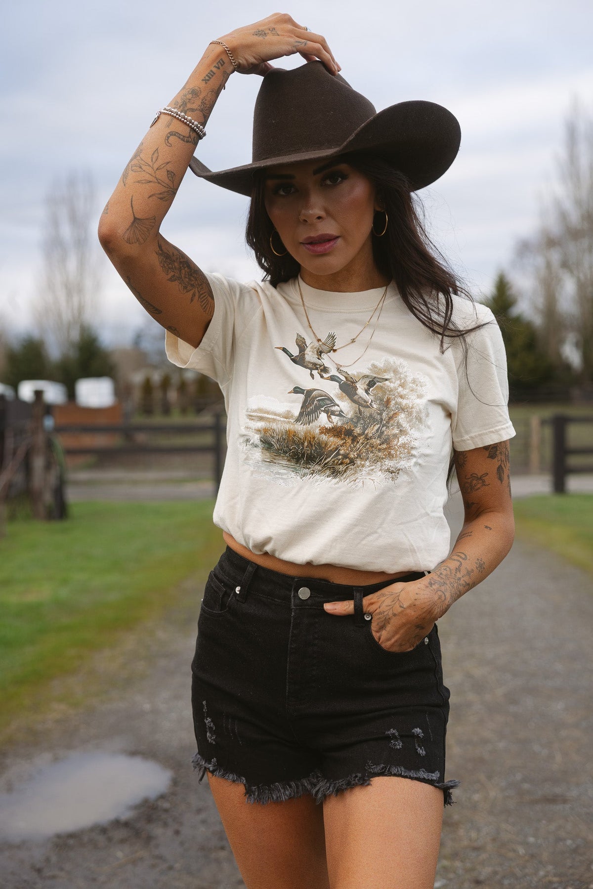 On The Go Distressed Shorts - Black